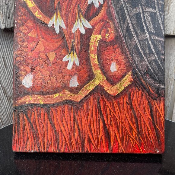 Balinese Barong Dragon Mask Painting Balinese Original Art - Picture 3 of 5